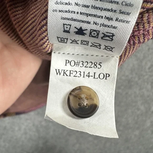 Faherty Legend Shirt Womens Small Purple Plaid Stretch Flannel Long Sleeve - Picture 11 of 14